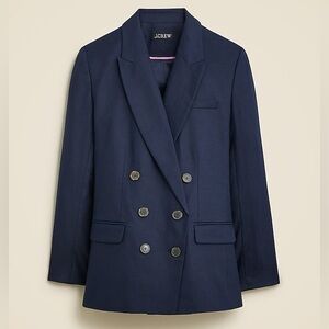 J Crew Relaxed Double Breasted Nlazer in City Twill Navy